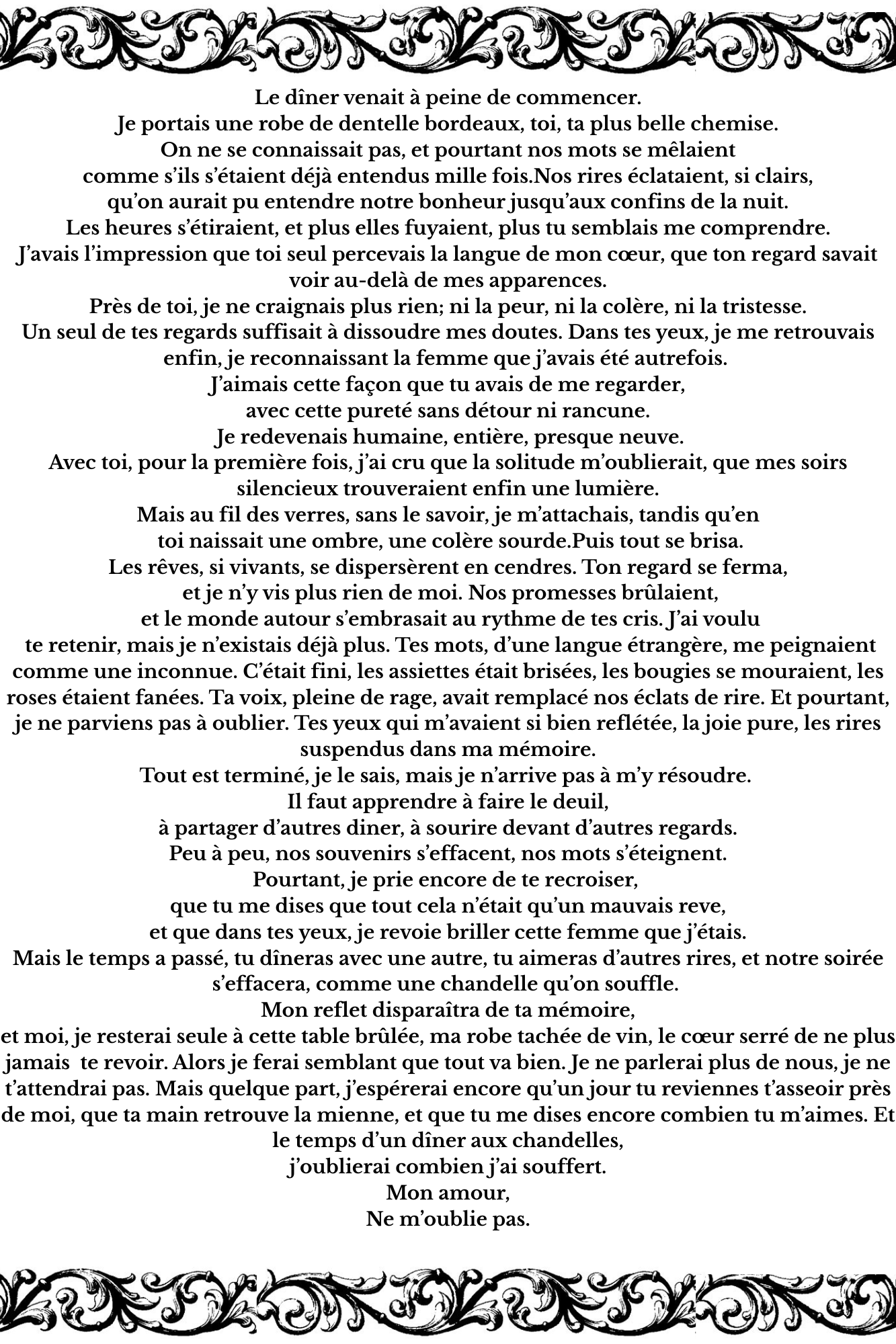 1 Chemise de la collection Saint-Valentin « Oublie-moi »